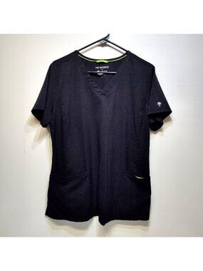 HH Works Healing Hands Scrub V-Neck 4-Way Stretch 4 Pockets Tailored Fit Women L